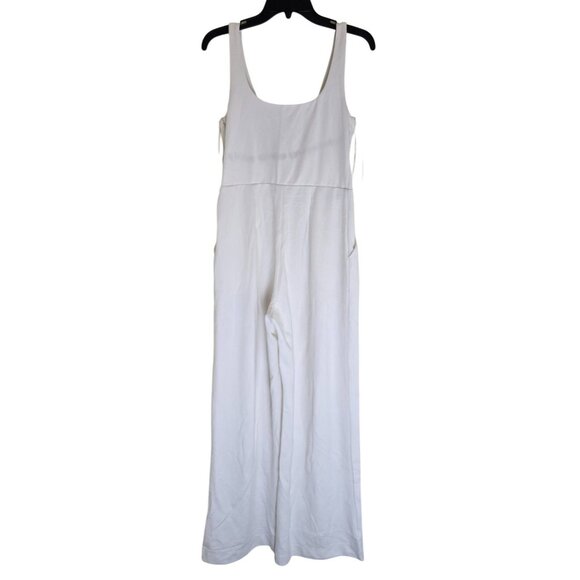 Bar III Womens Core Jumpsuit Small White Sleeveless Wide-Leg Crema Style 1001912 - Picture 2 of 7